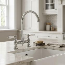 kitchen-chrome-faucet-with-white-handles-old-fashion